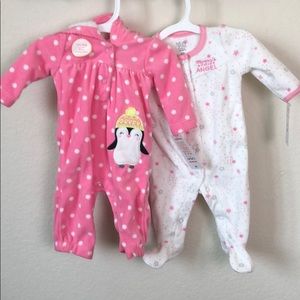 2 fleece newborn girl outfits